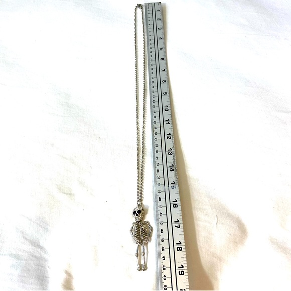 Pier 1 Imports Crystal Skeleton Necklace Jointed Head Legs - Picture 4 of 8